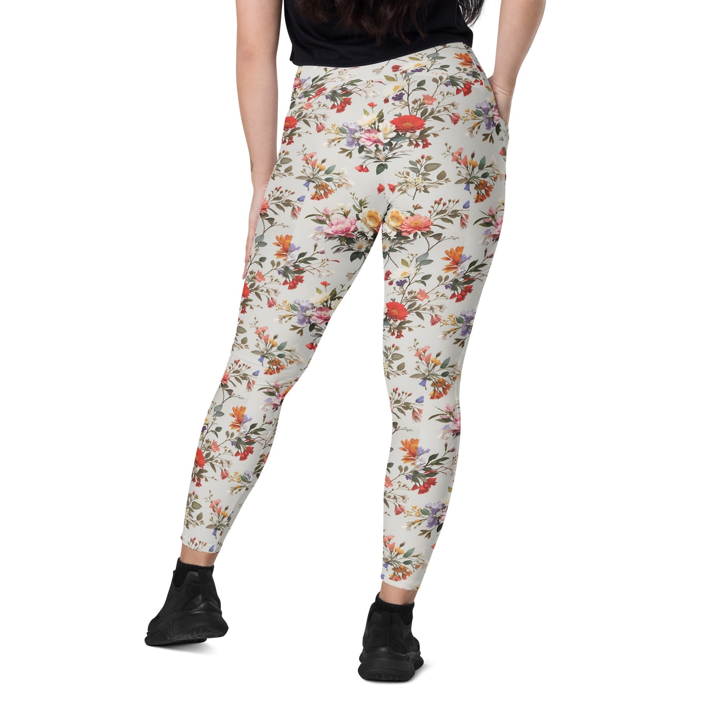 Crossover leggings with pockets