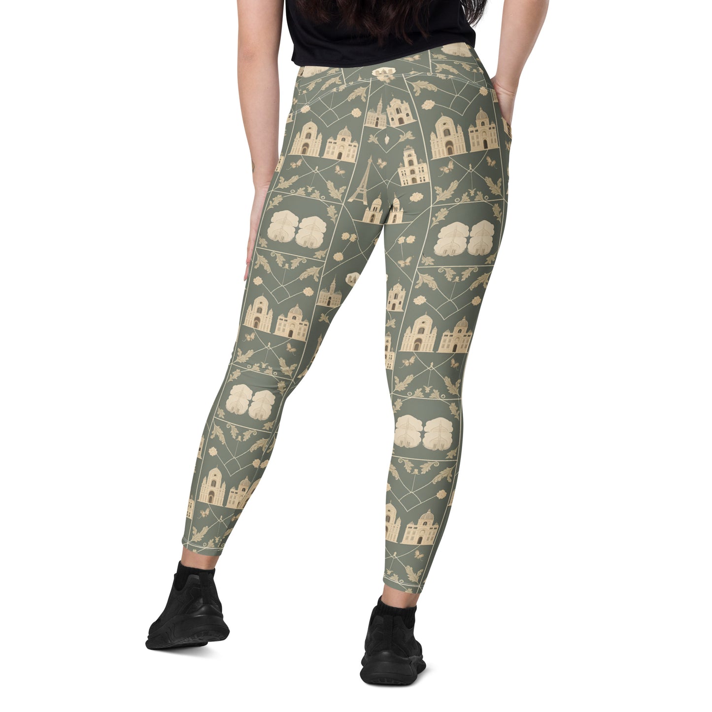 Crossover leggings with pockets