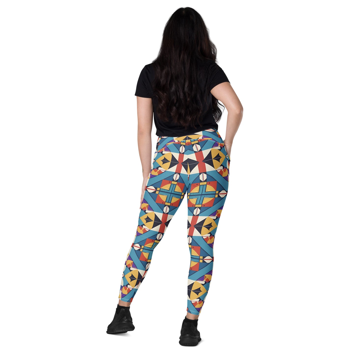 Crossover leggings with pockets