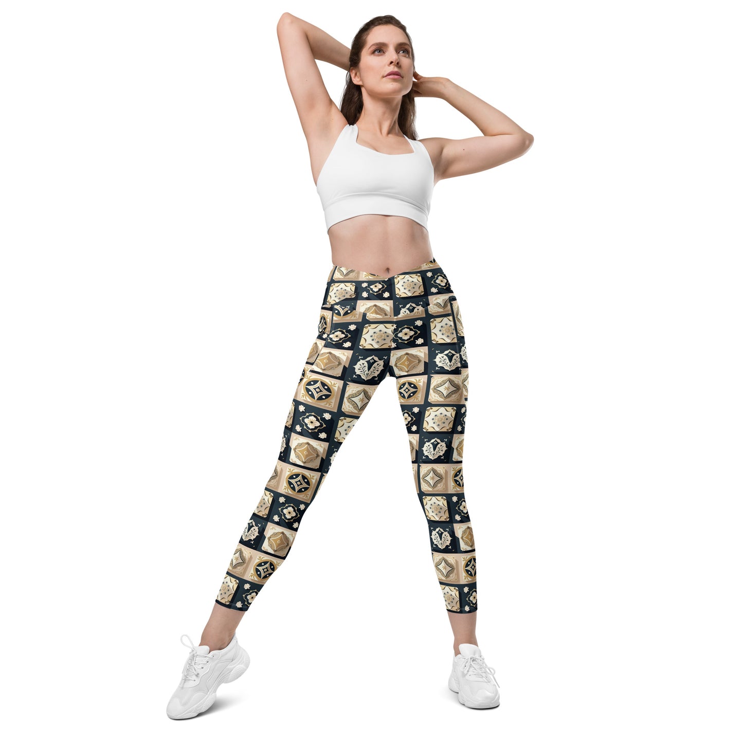 Crossover leggings with pockets