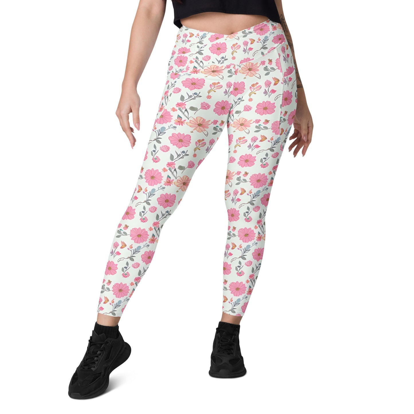 Crossover leggings with pockets