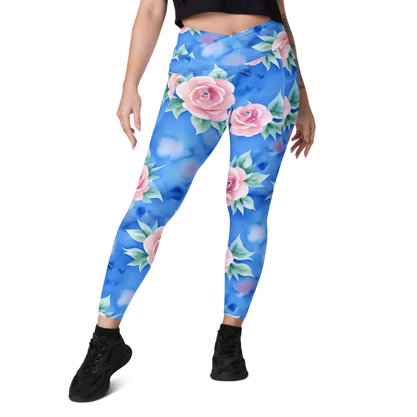 Crossover leggings with pockets