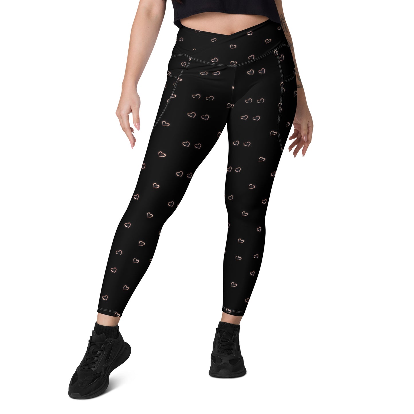 Crossover leggings with pockets