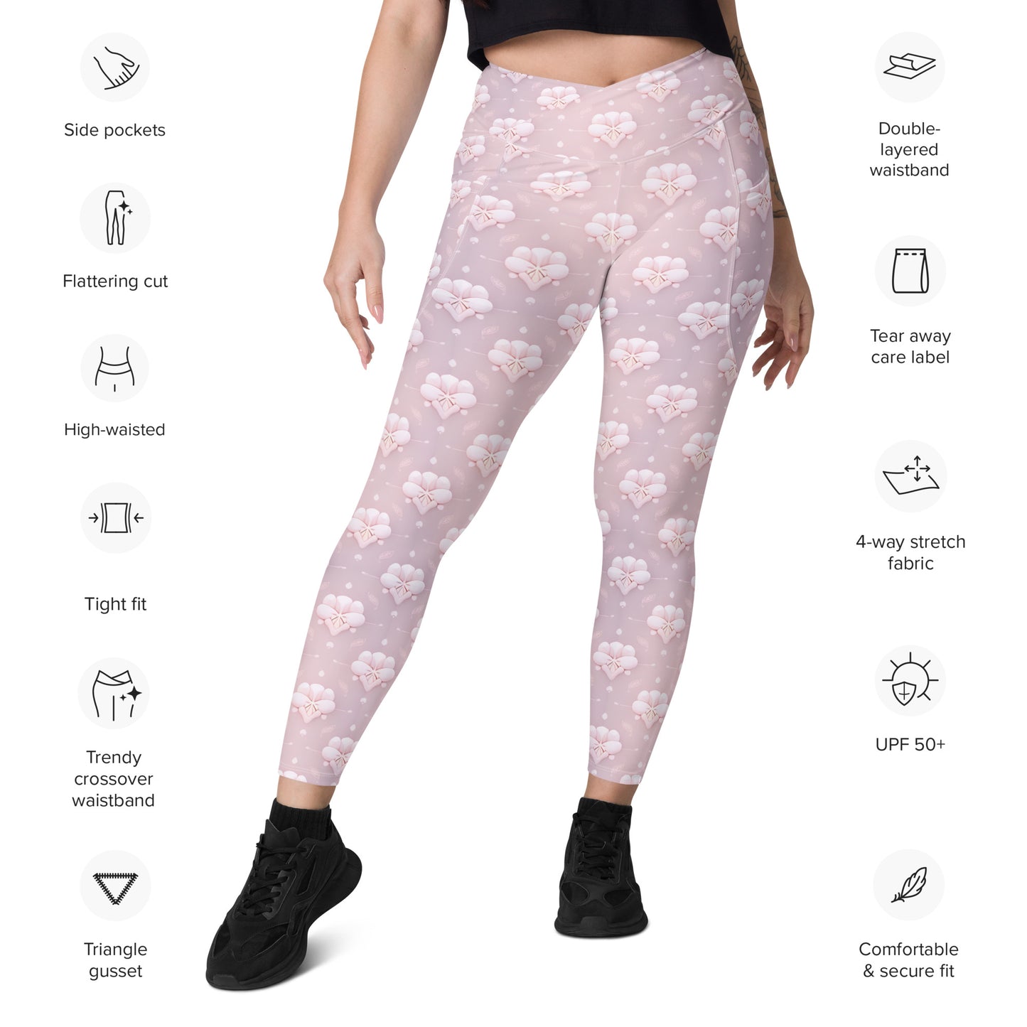 Crossover leggings with pockets