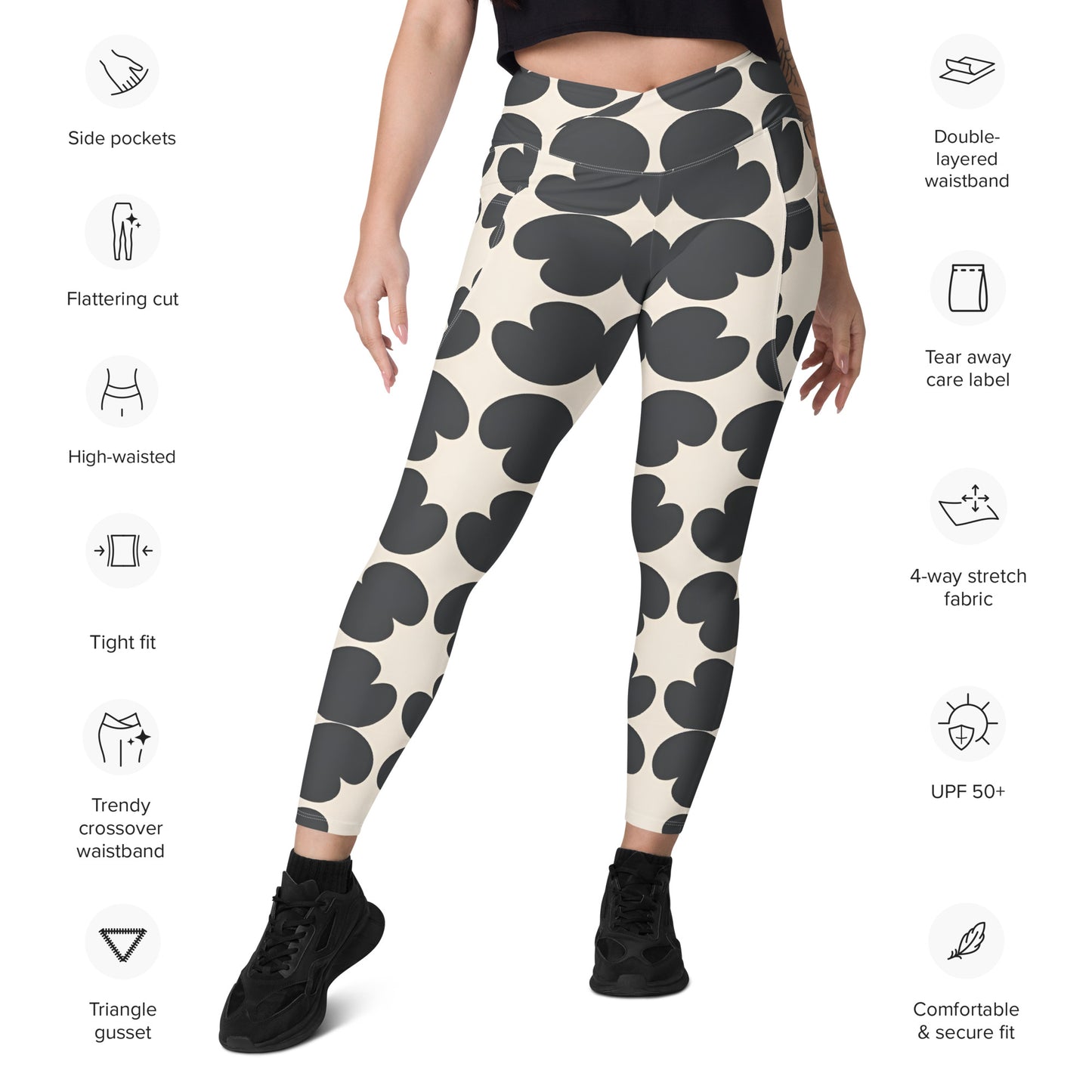 Crossover leggings with pockets