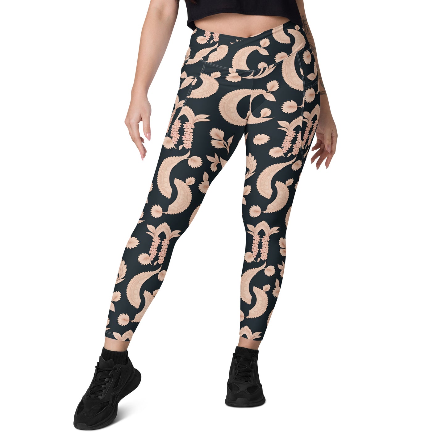 Crossover leggings with pockets