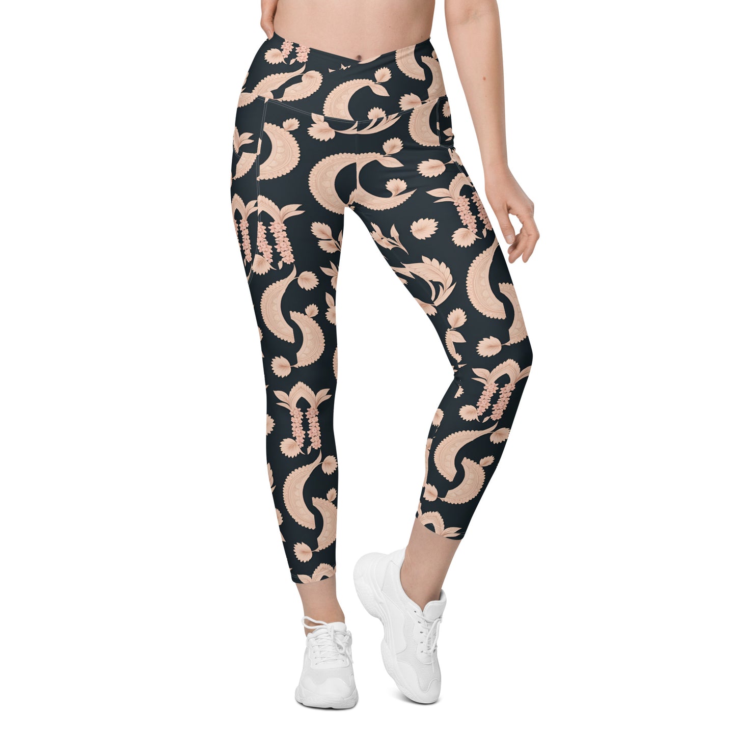 Crossover leggings with pockets