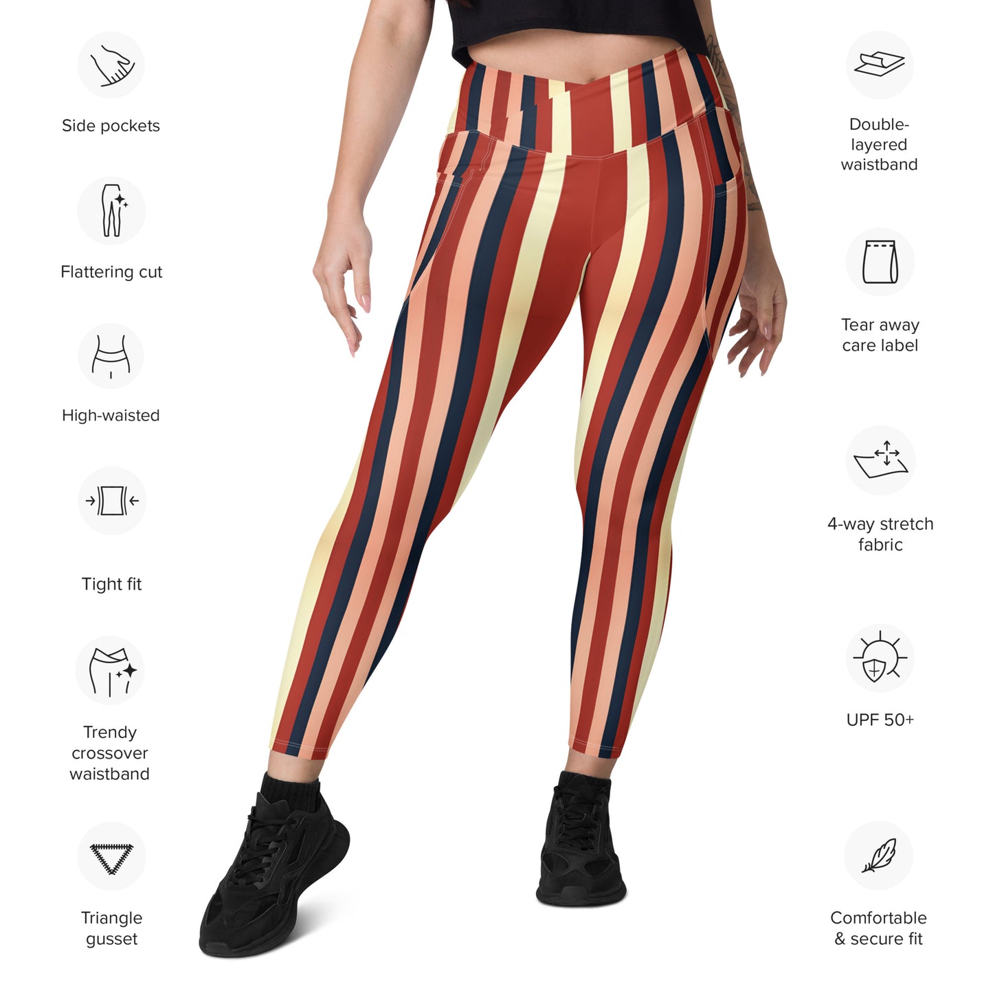 Crossover leggings with pockets