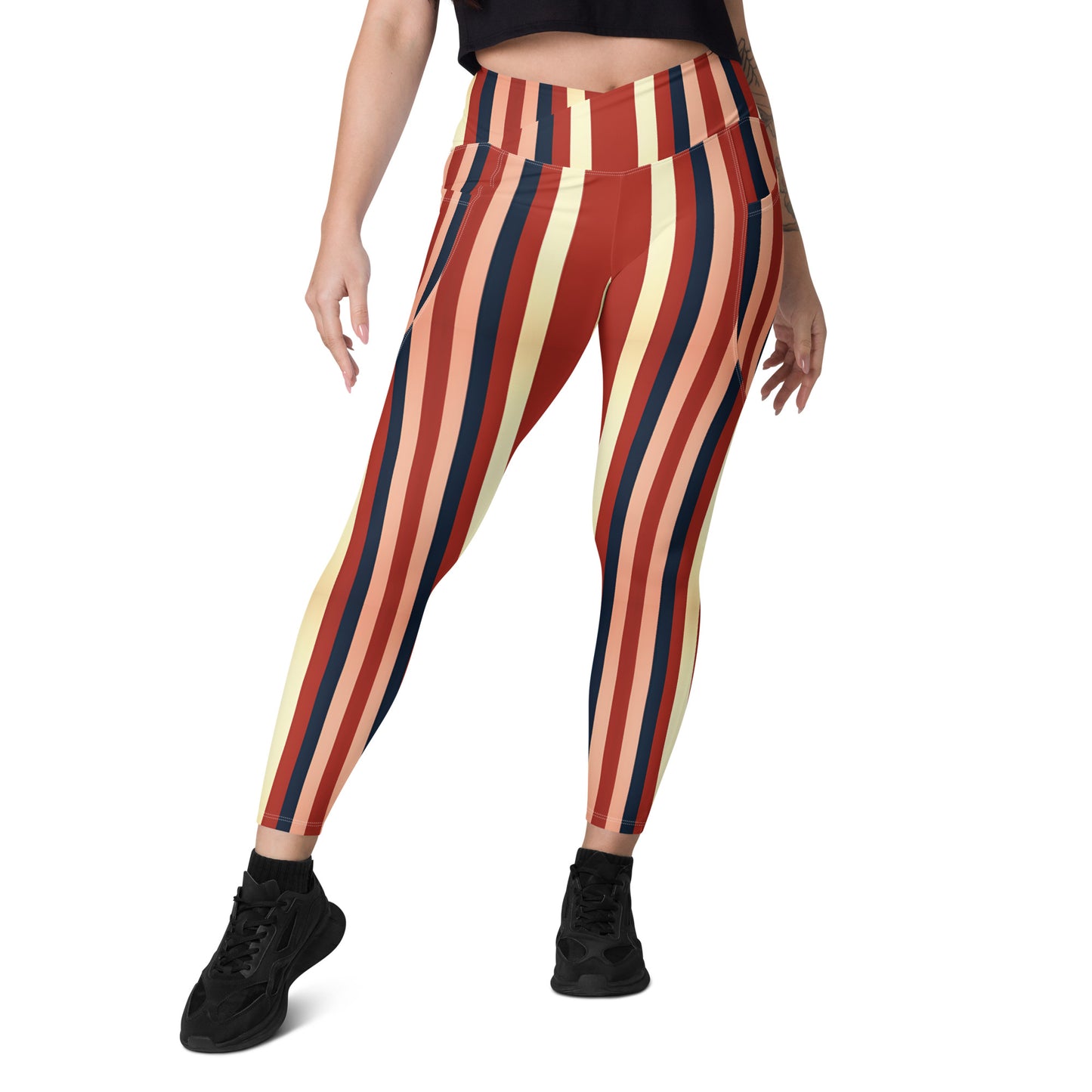 Crossover leggings with pockets