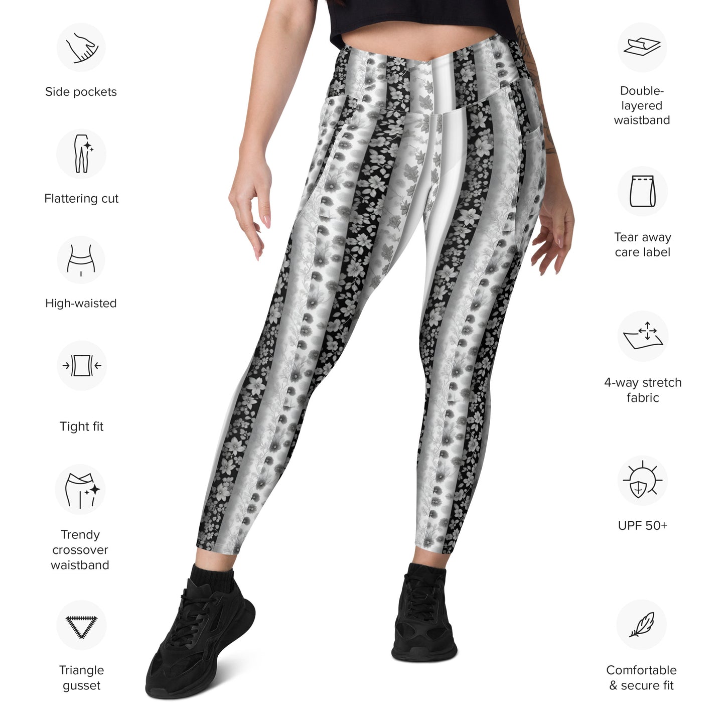 Crossover leggings with pockets