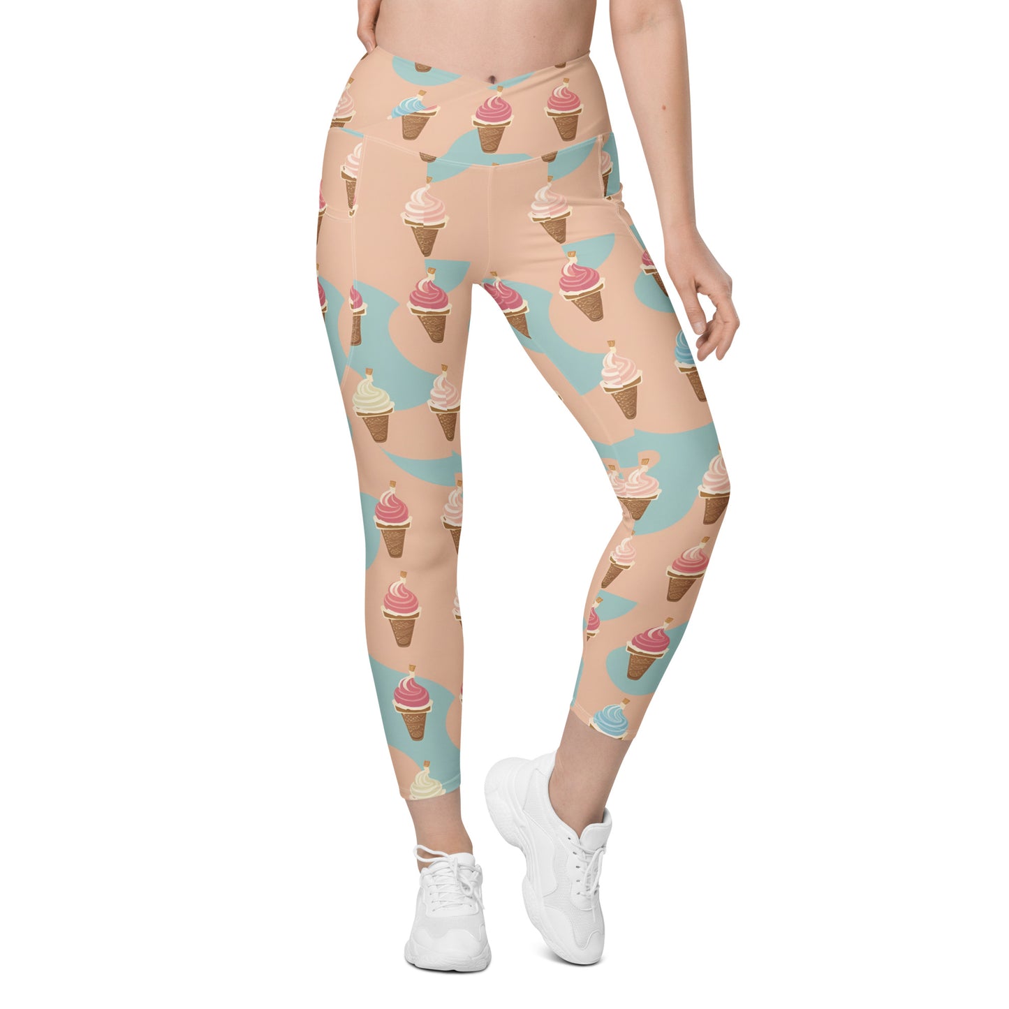 Crossover leggings with pockets