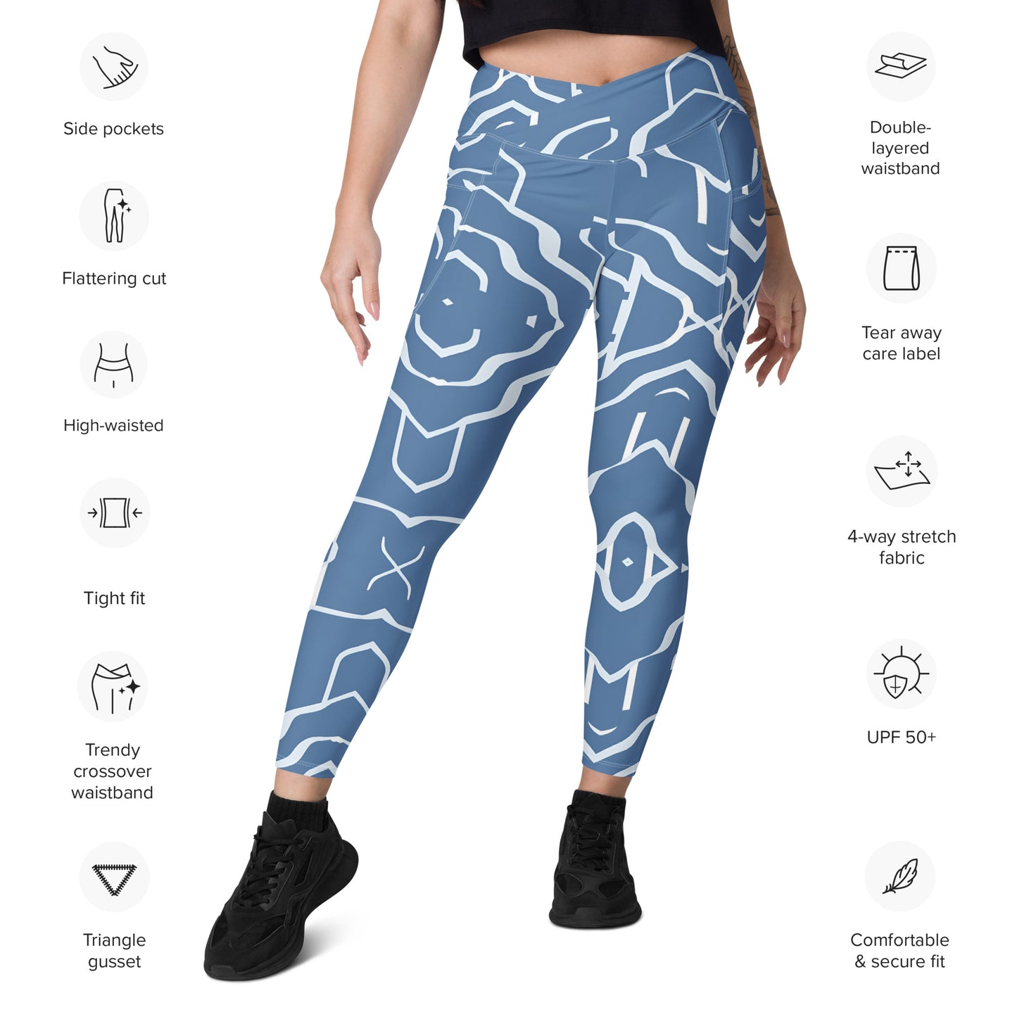 Crossover leggings with pockets