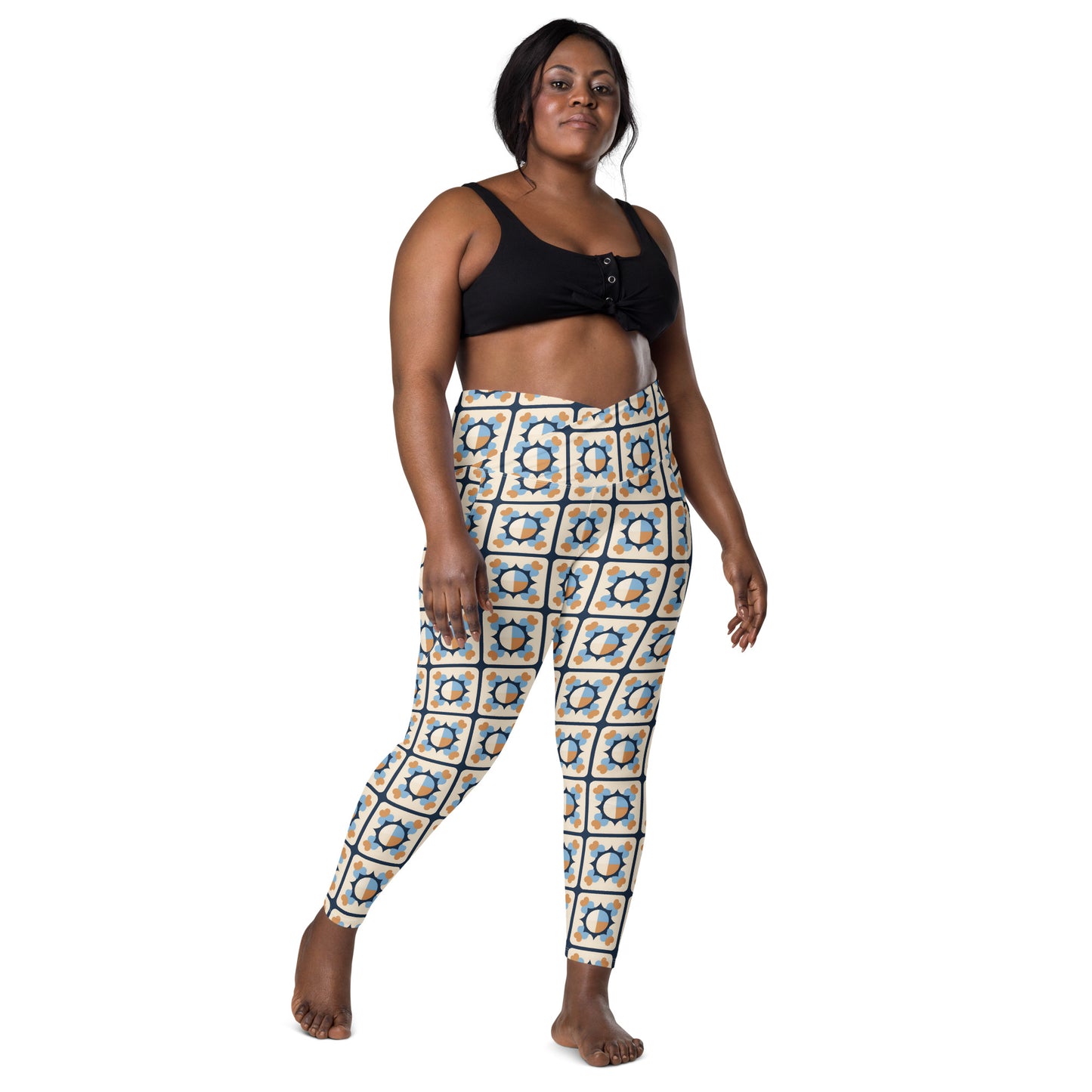 Crossover leggings with pockets