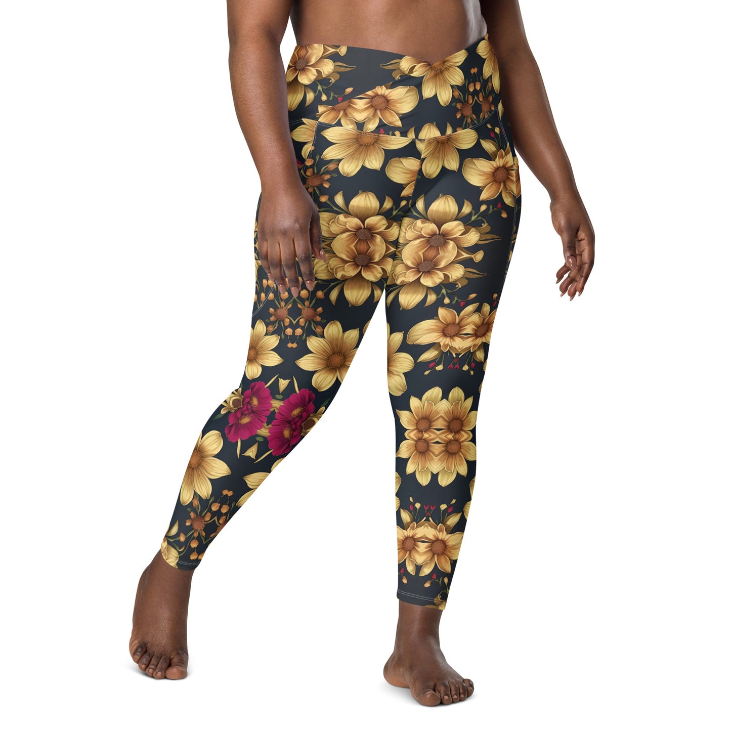 Crossover leggings with pockets