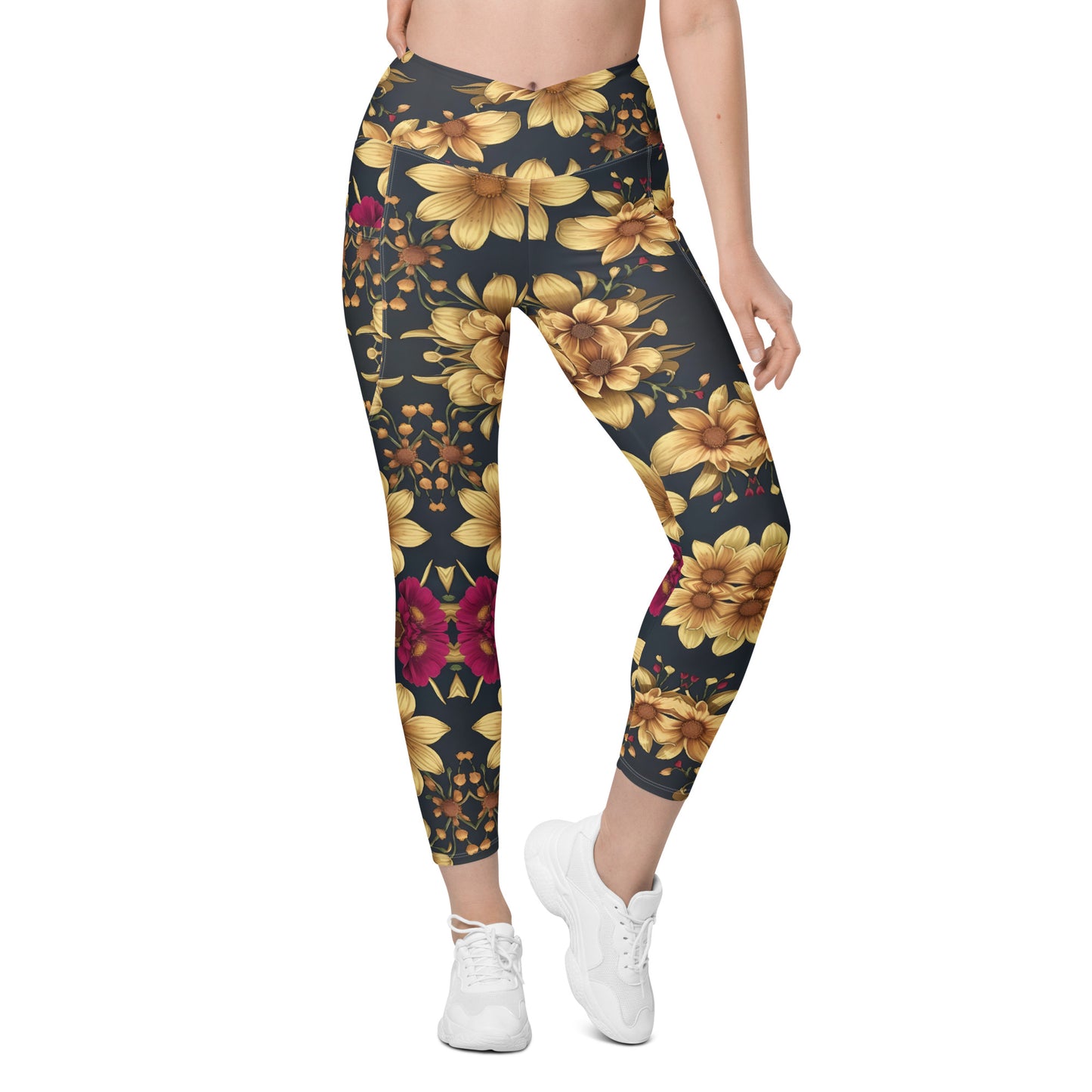 Crossover leggings with pockets