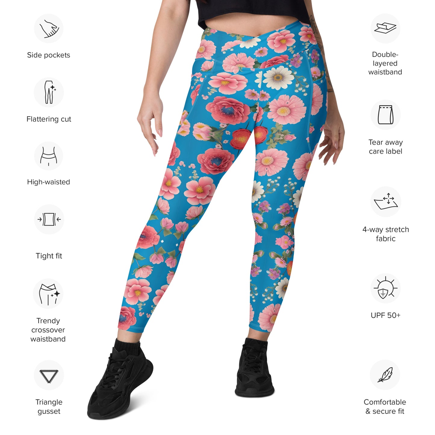 Crossover leggings with pockets