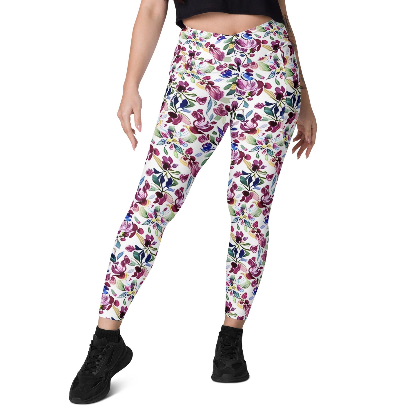 Crossover leggings with pockets