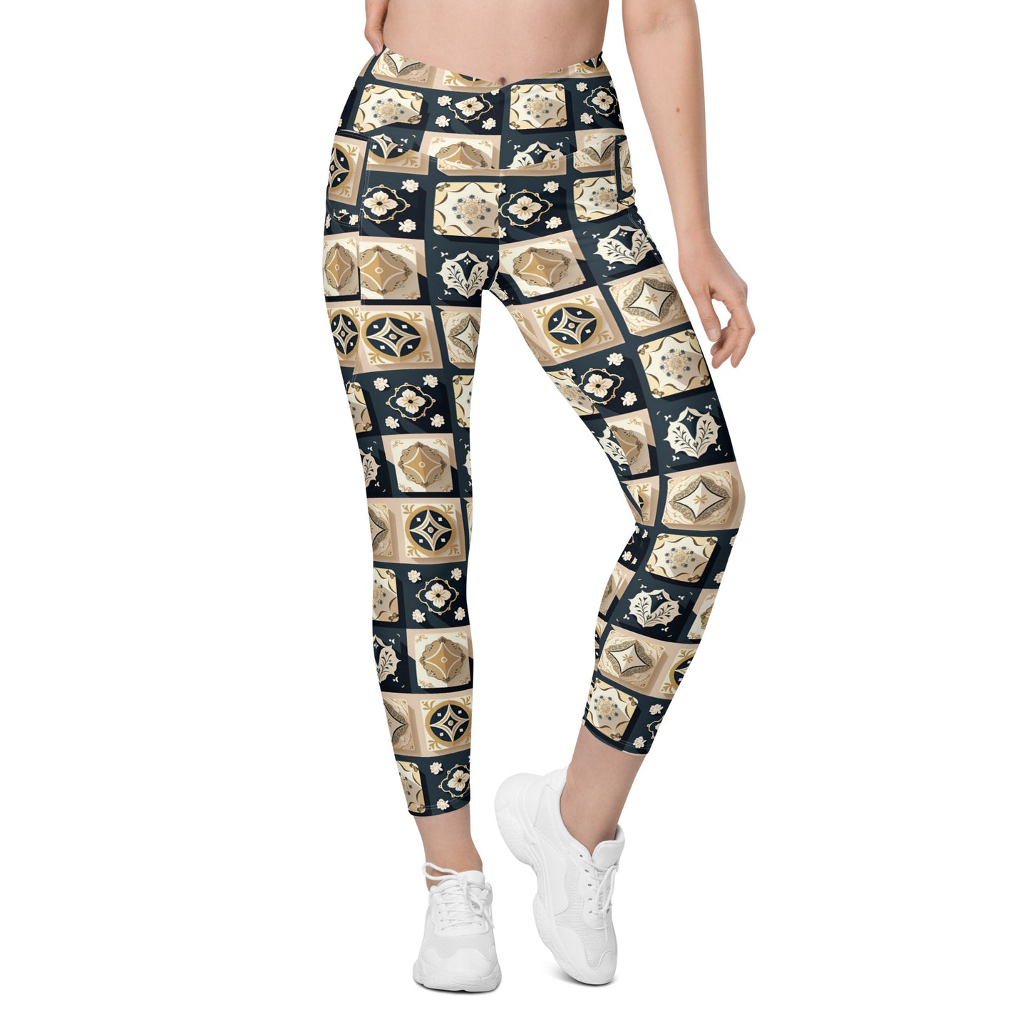 Crossover leggings with pockets