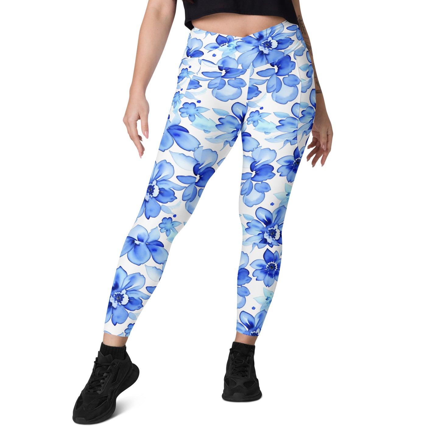 Crossover leggings with pockets