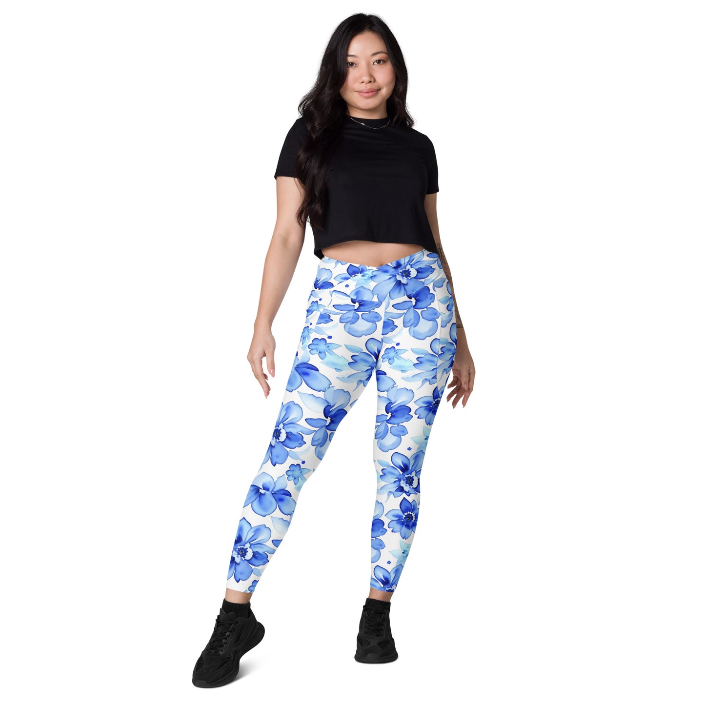 Crossover leggings with pockets