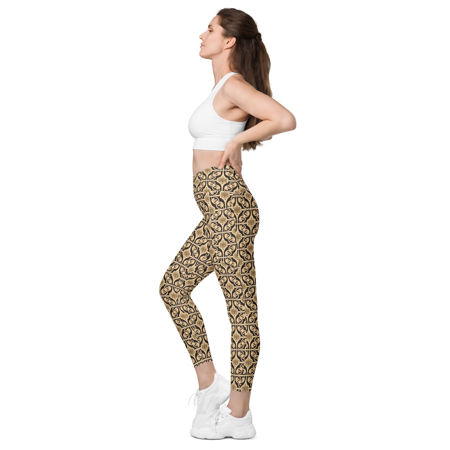 Crossover leggings with pockets