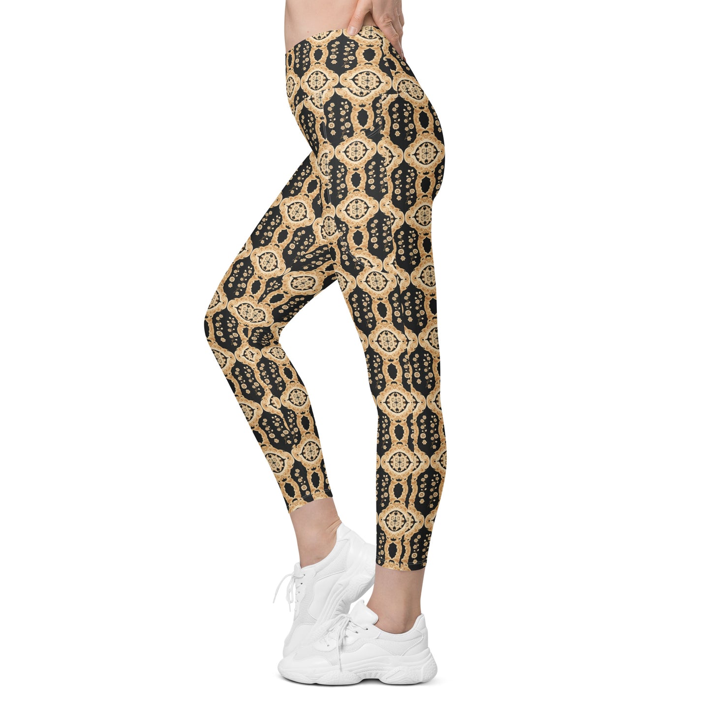 Crossover leggings with pockets