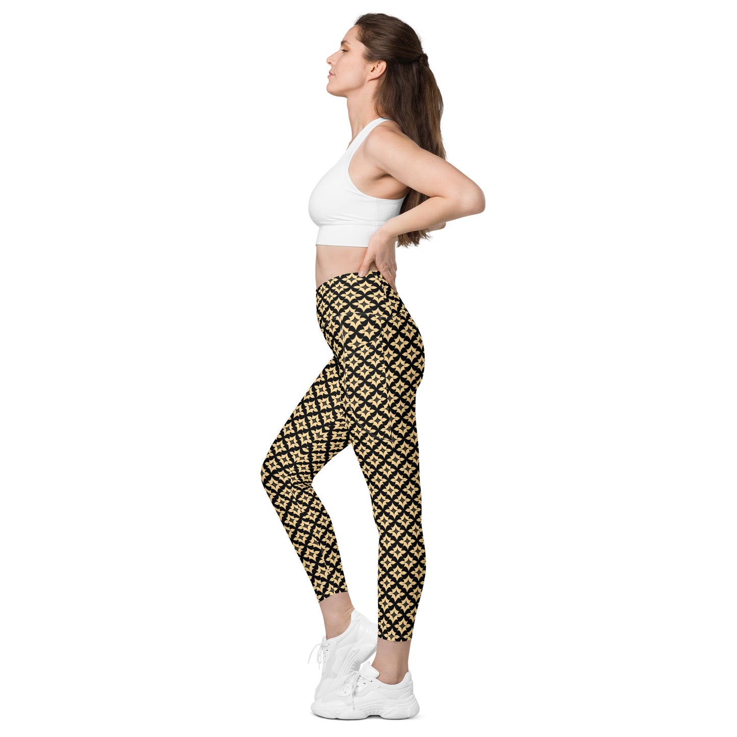 Crossover leggings with pockets