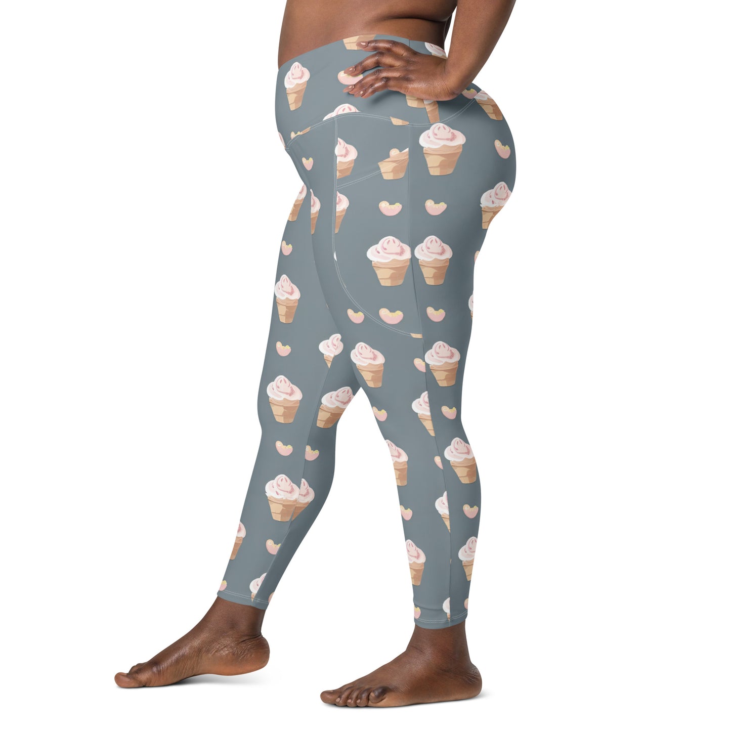 Crossover leggings with pockets