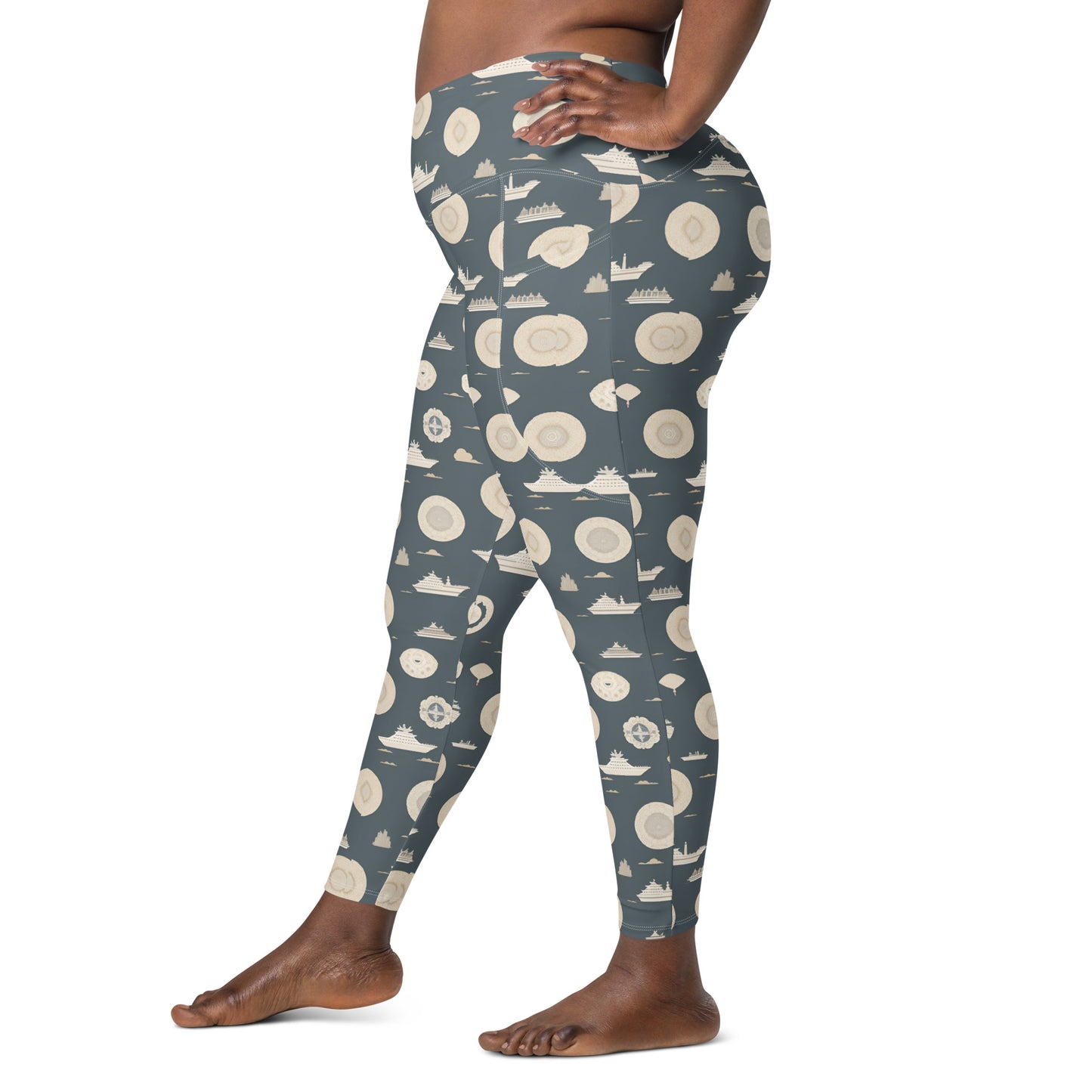 Crossover leggings with pockets