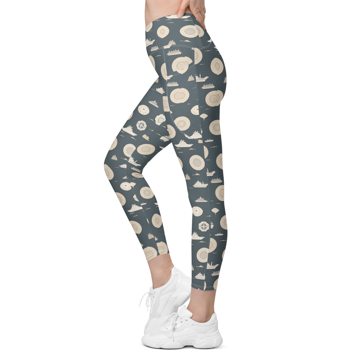 Crossover leggings with pockets