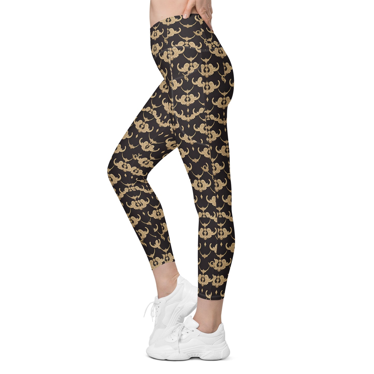 Crossover leggings with pockets