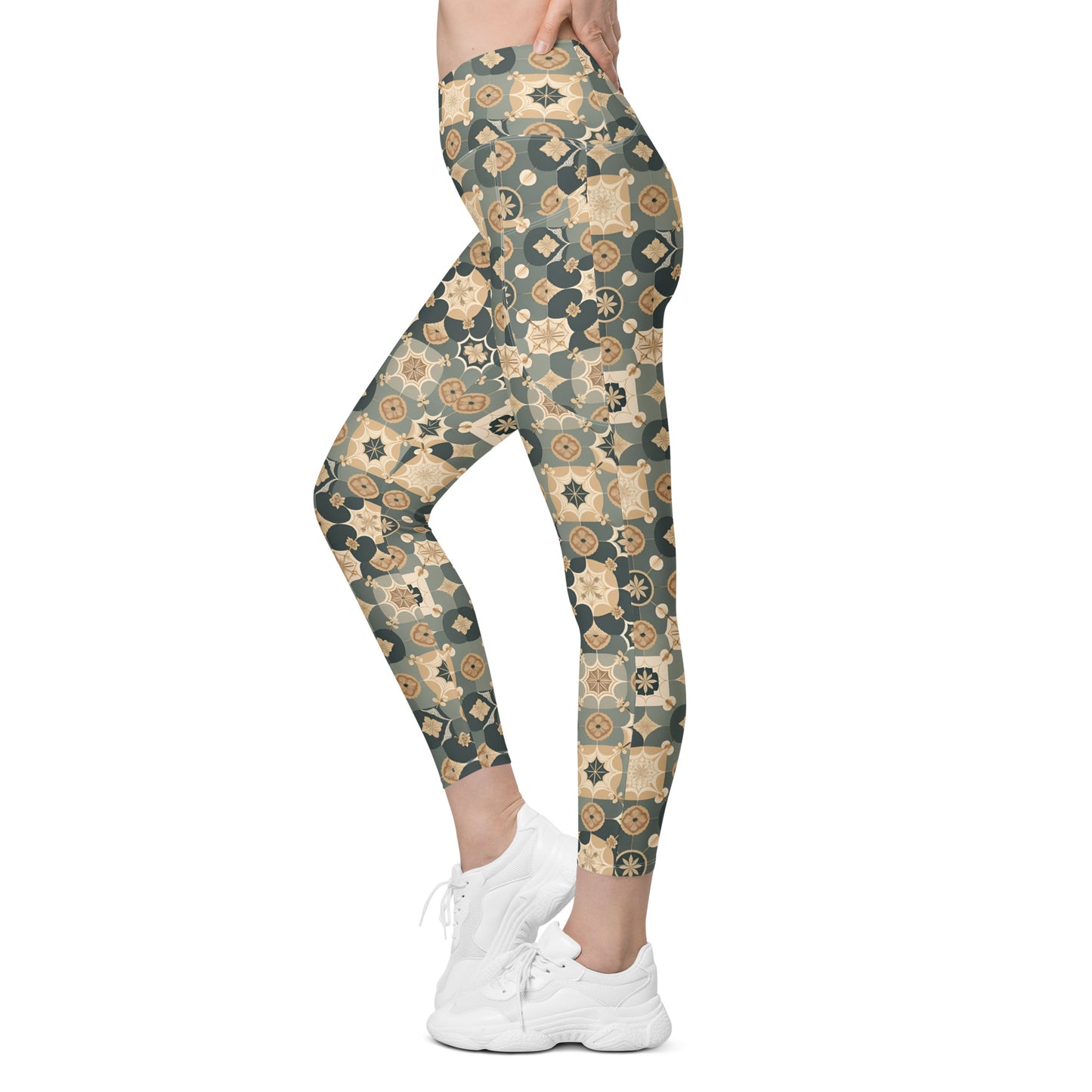 Crossover leggings with pockets