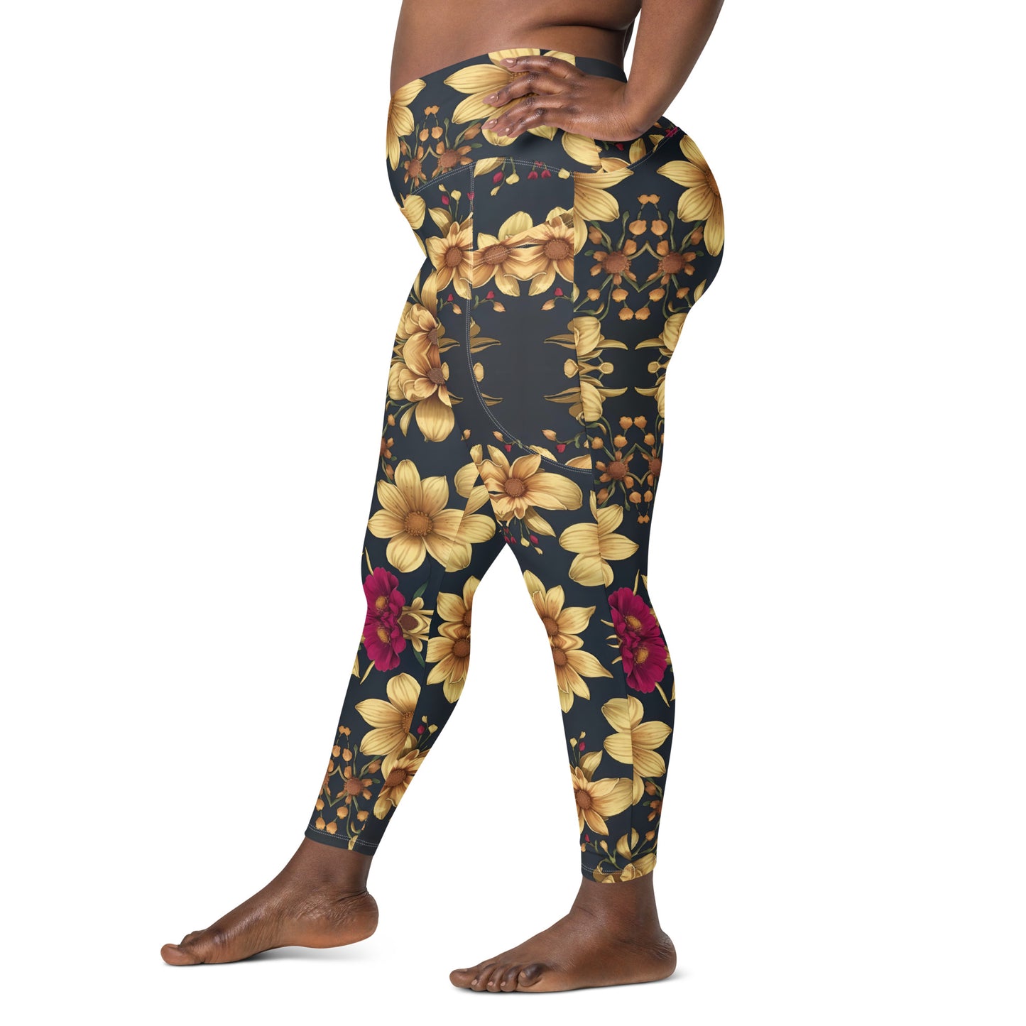 Crossover leggings with pockets