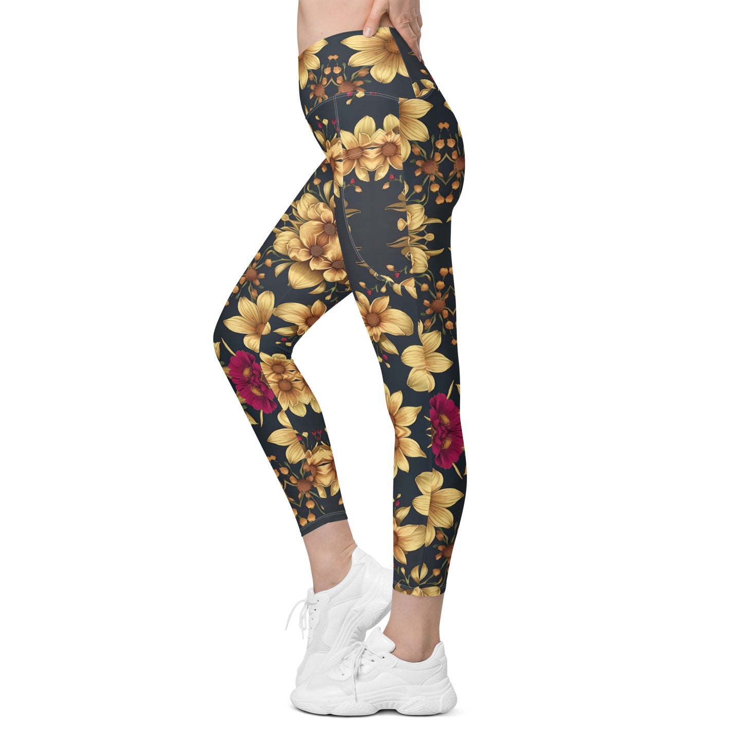 Crossover leggings with pockets