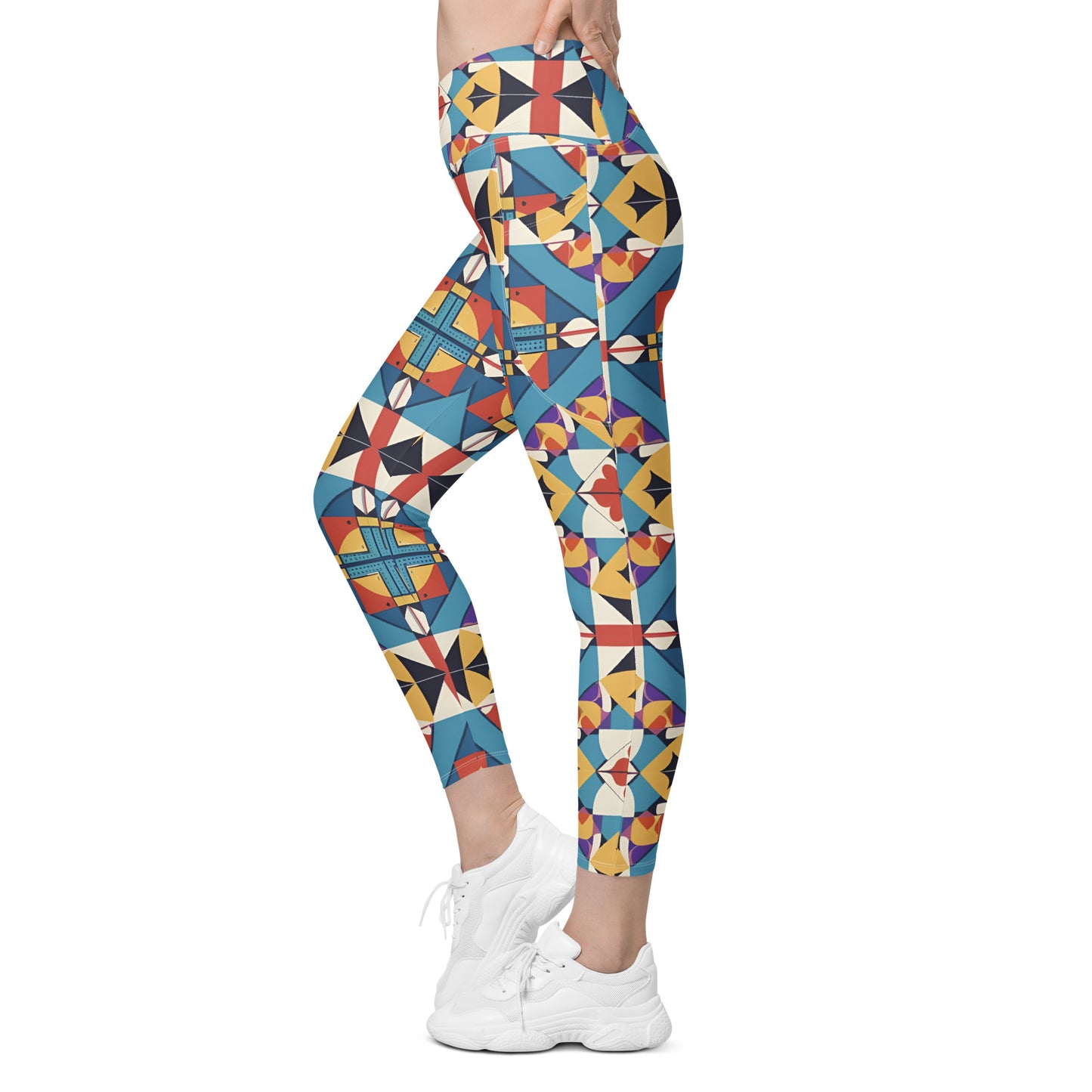 Crossover leggings with pockets