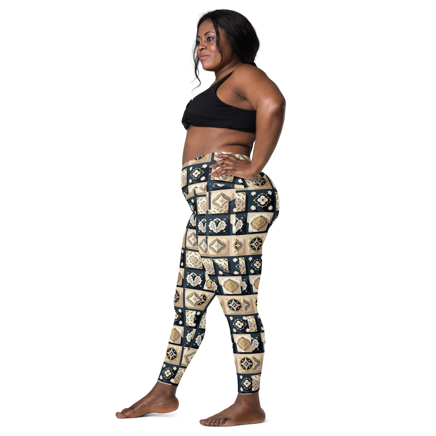 Crossover leggings with pockets