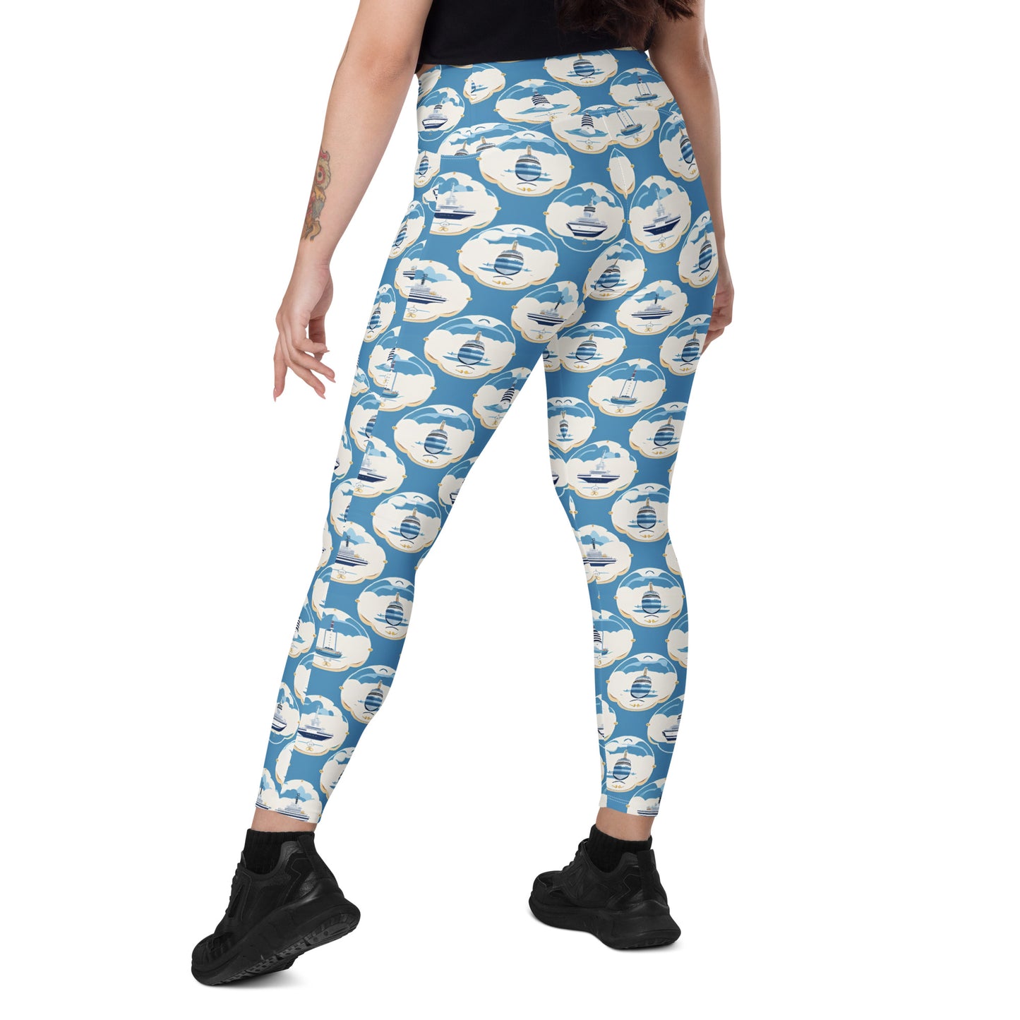 Crossover leggings with pockets