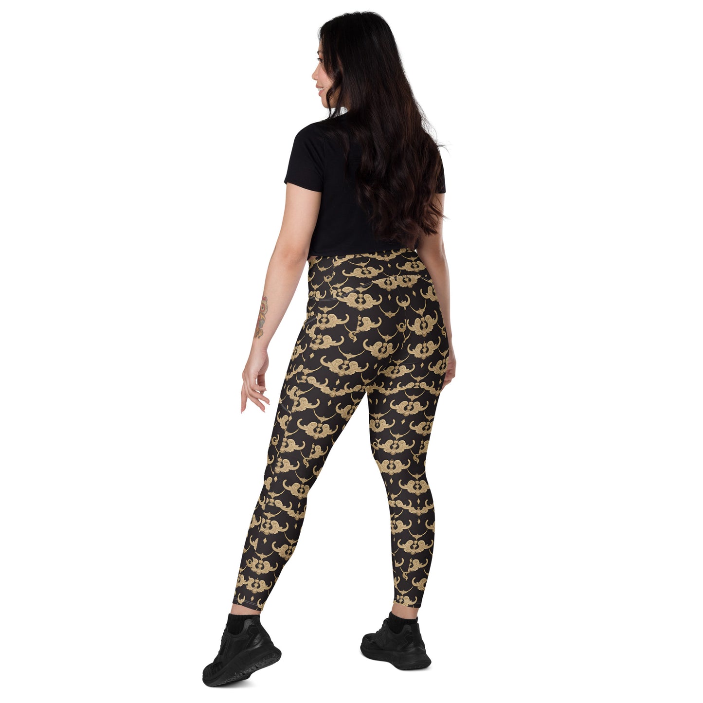 Crossover leggings with pockets