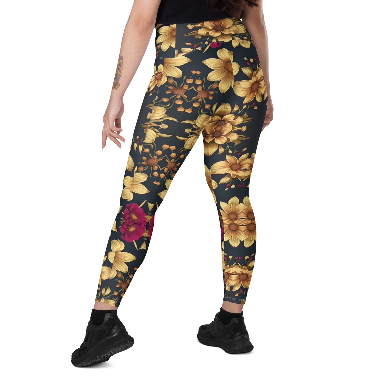 Crossover leggings with pockets