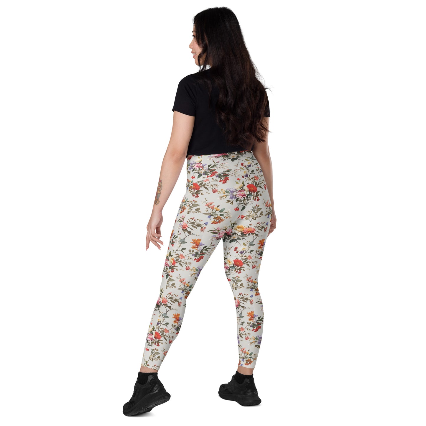 Crossover leggings with pockets