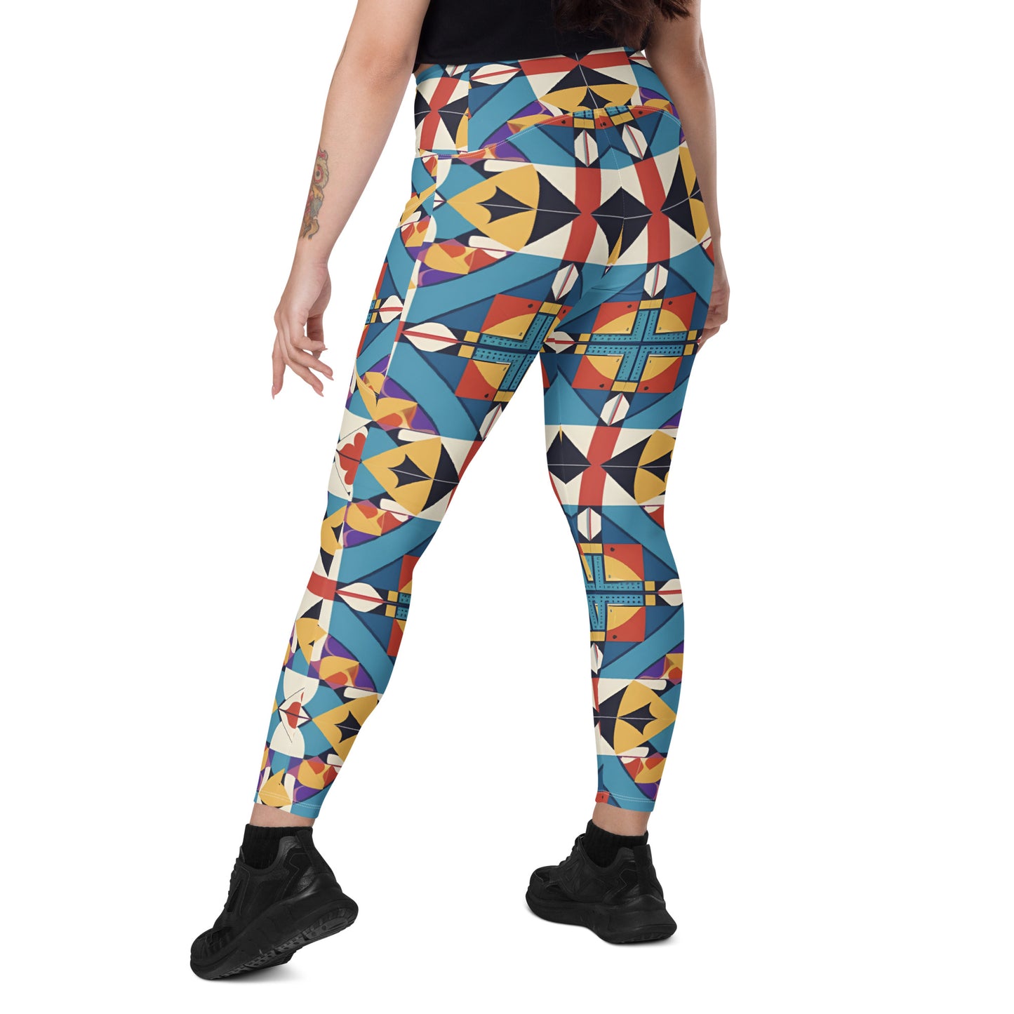 Crossover leggings with pockets