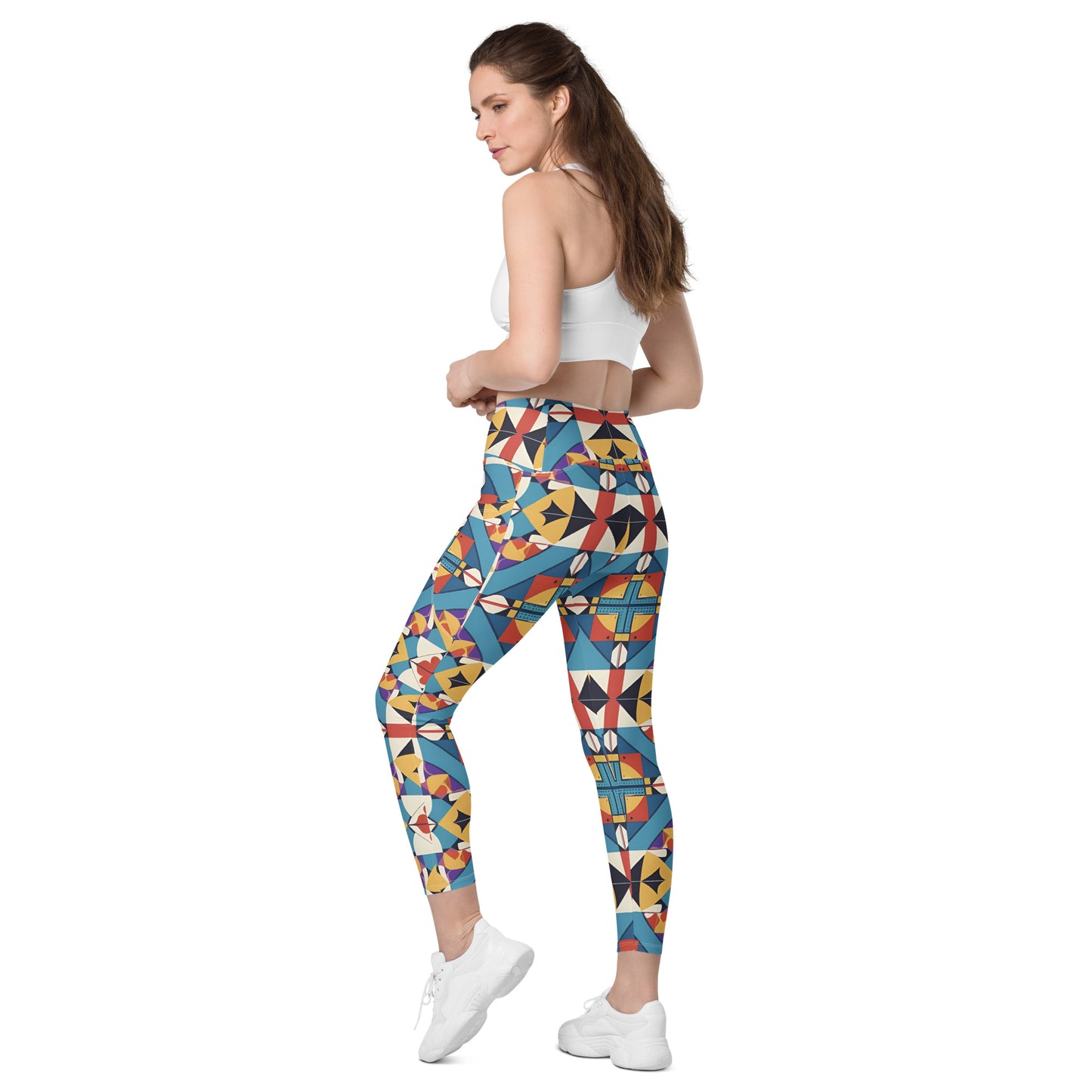 Crossover leggings with pockets