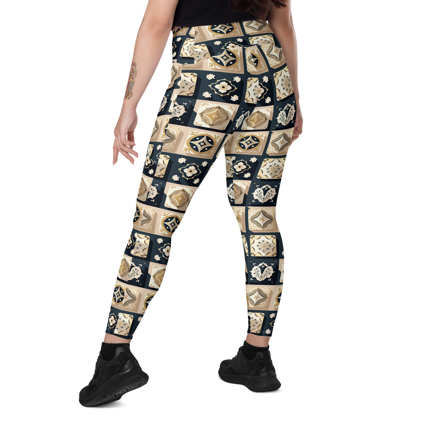 Crossover leggings with pockets