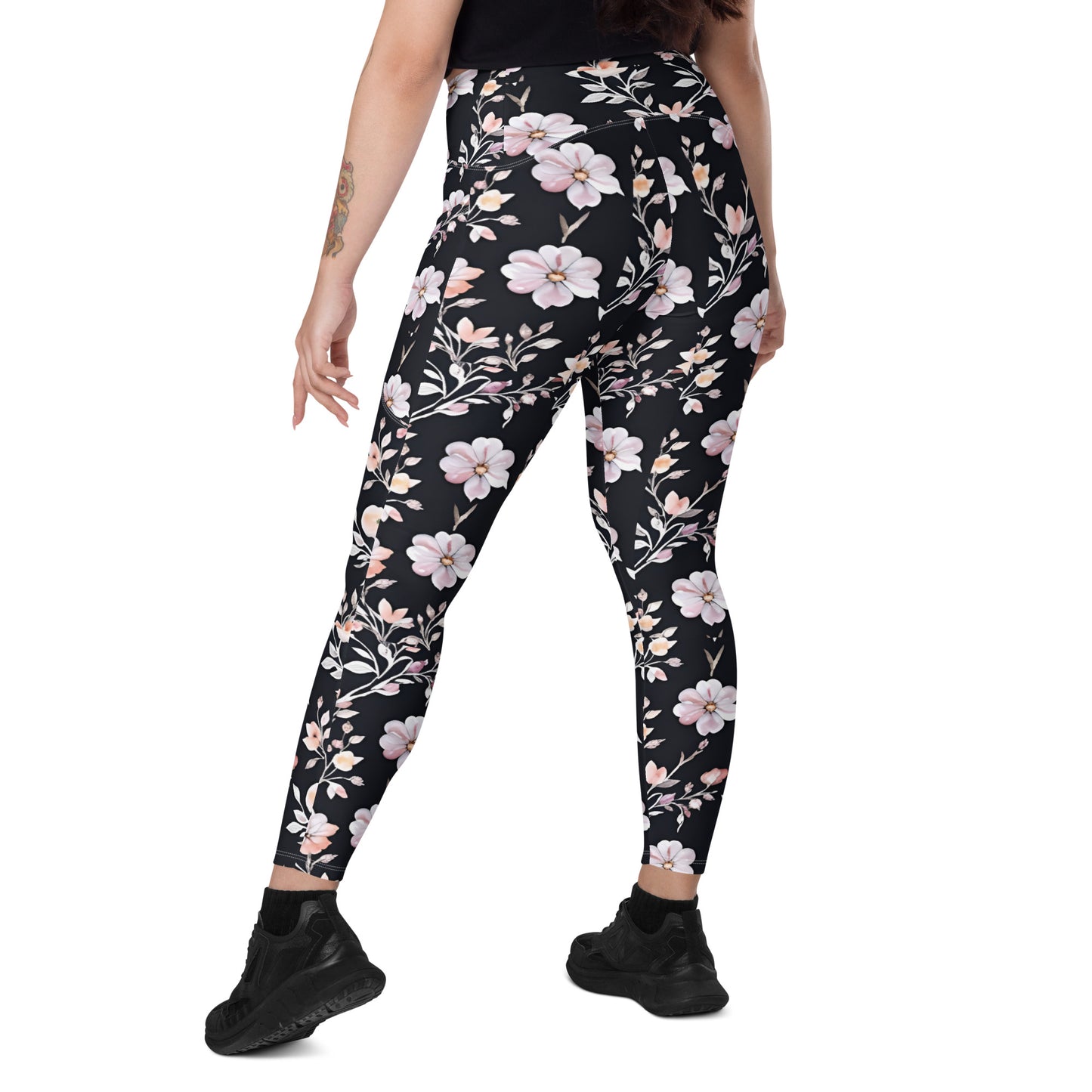 Crossover leggings with pockets