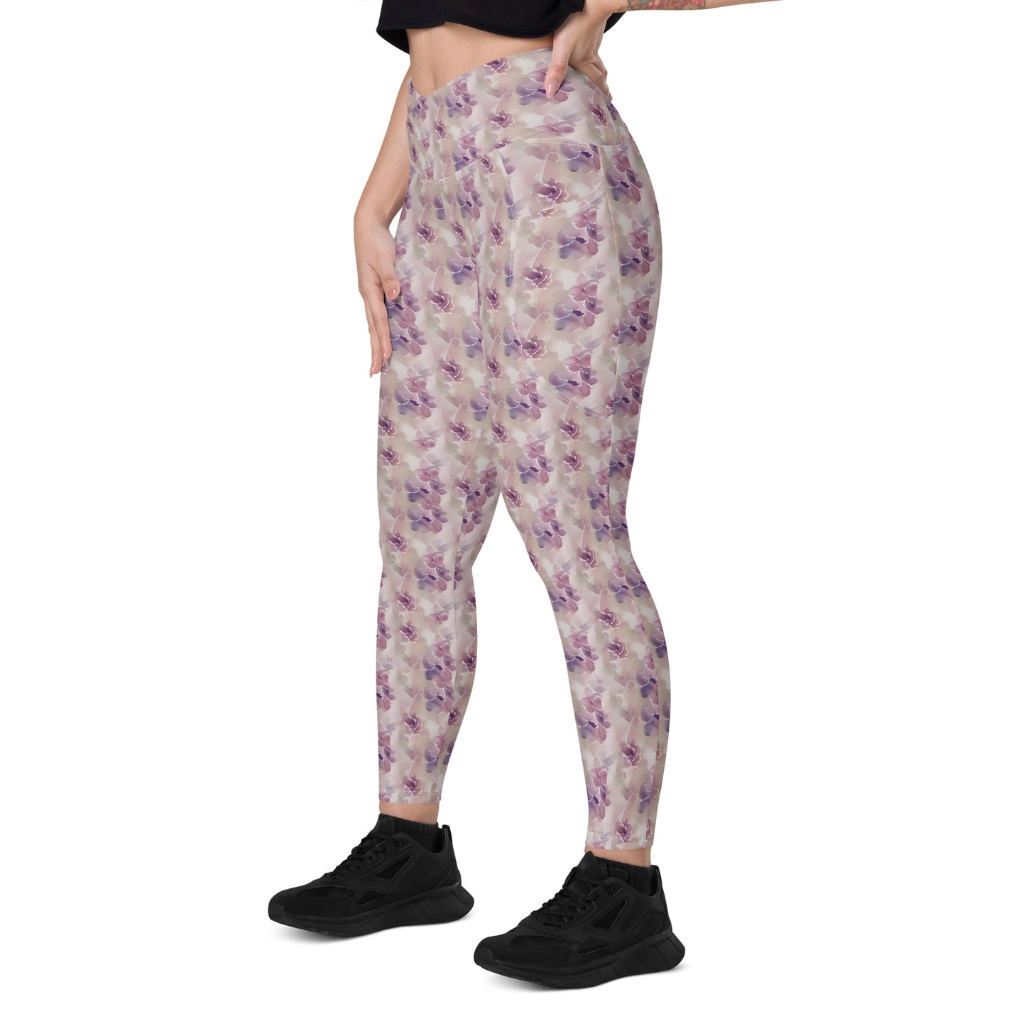 Crossover leggings with pockets