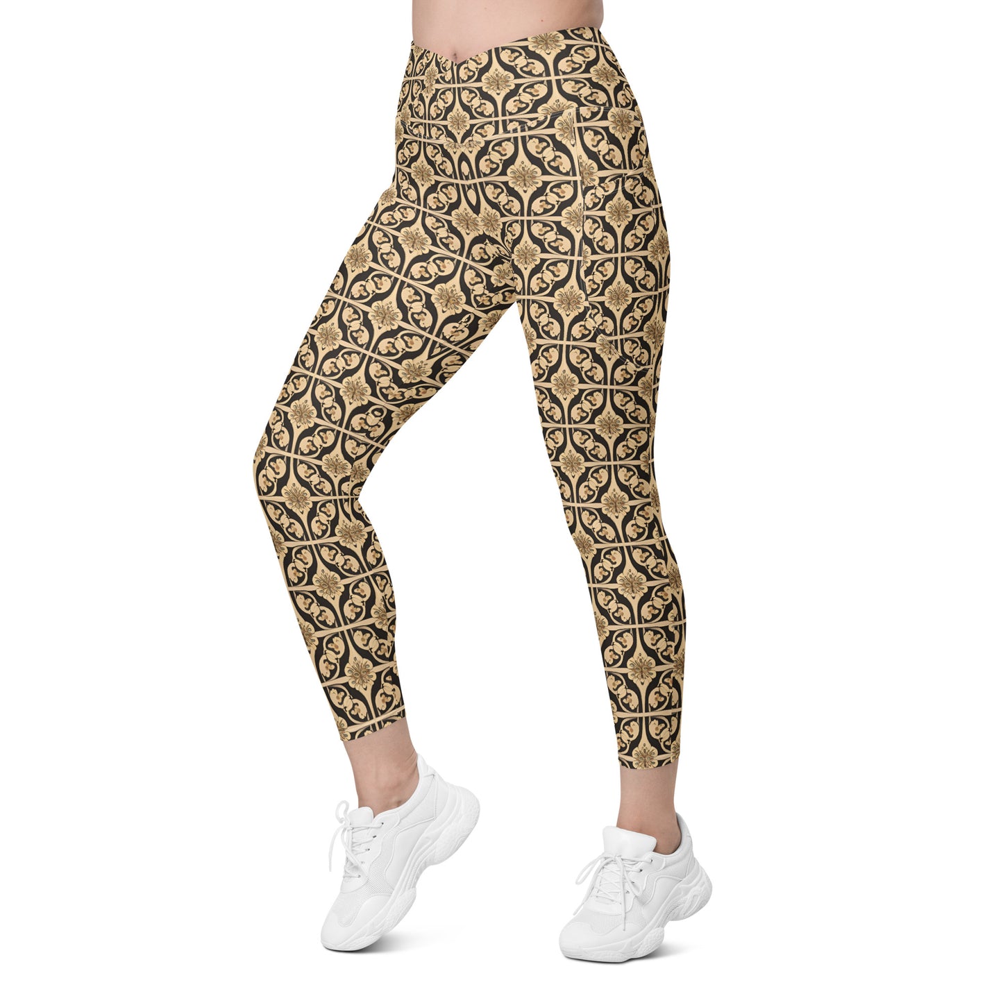 Crossover leggings with pockets