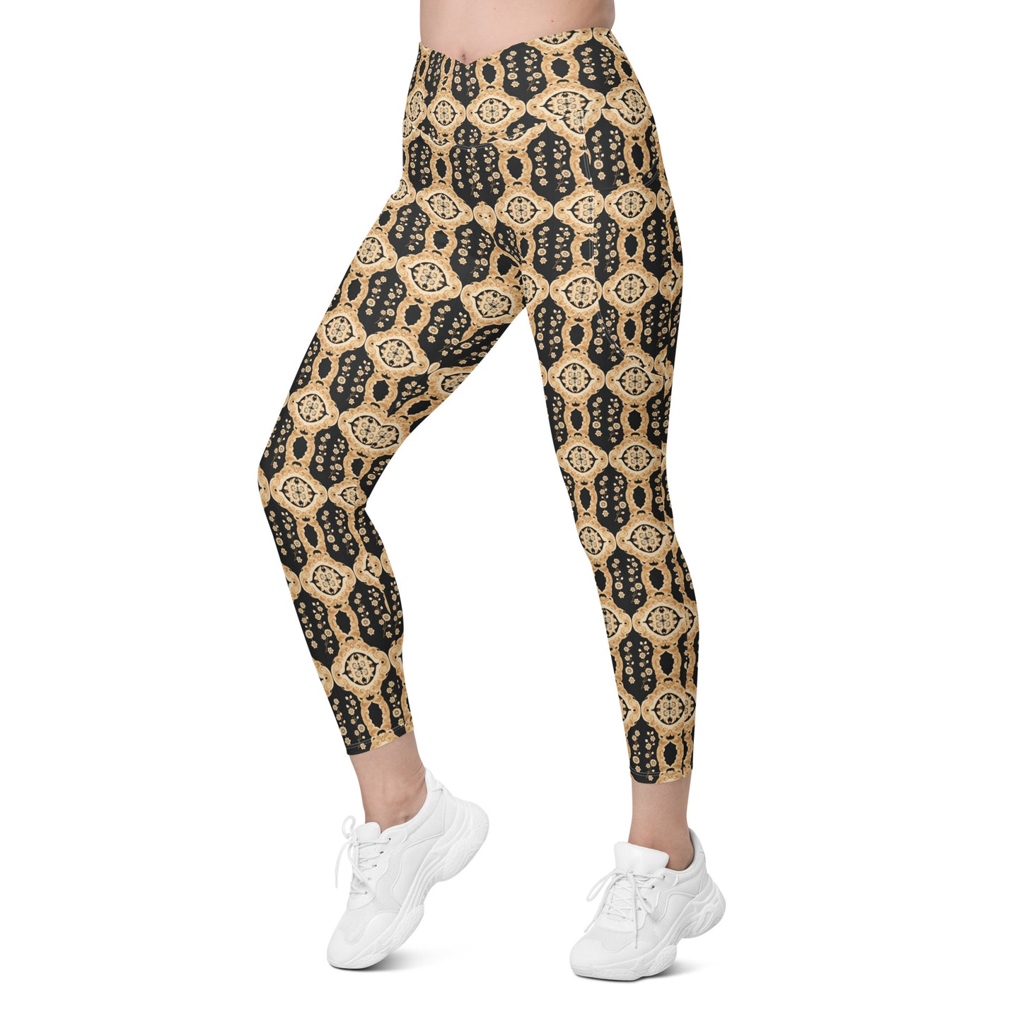 Crossover leggings with pockets