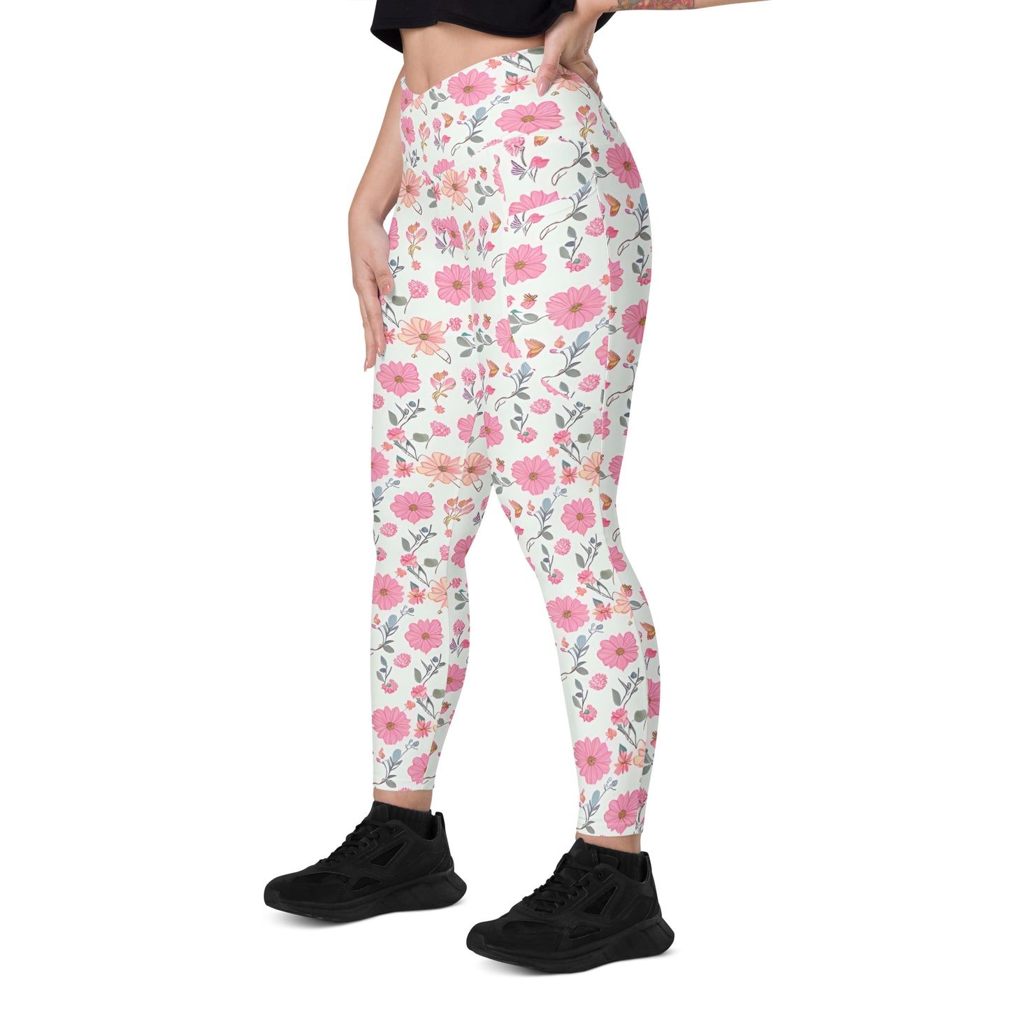 Crossover leggings with pockets