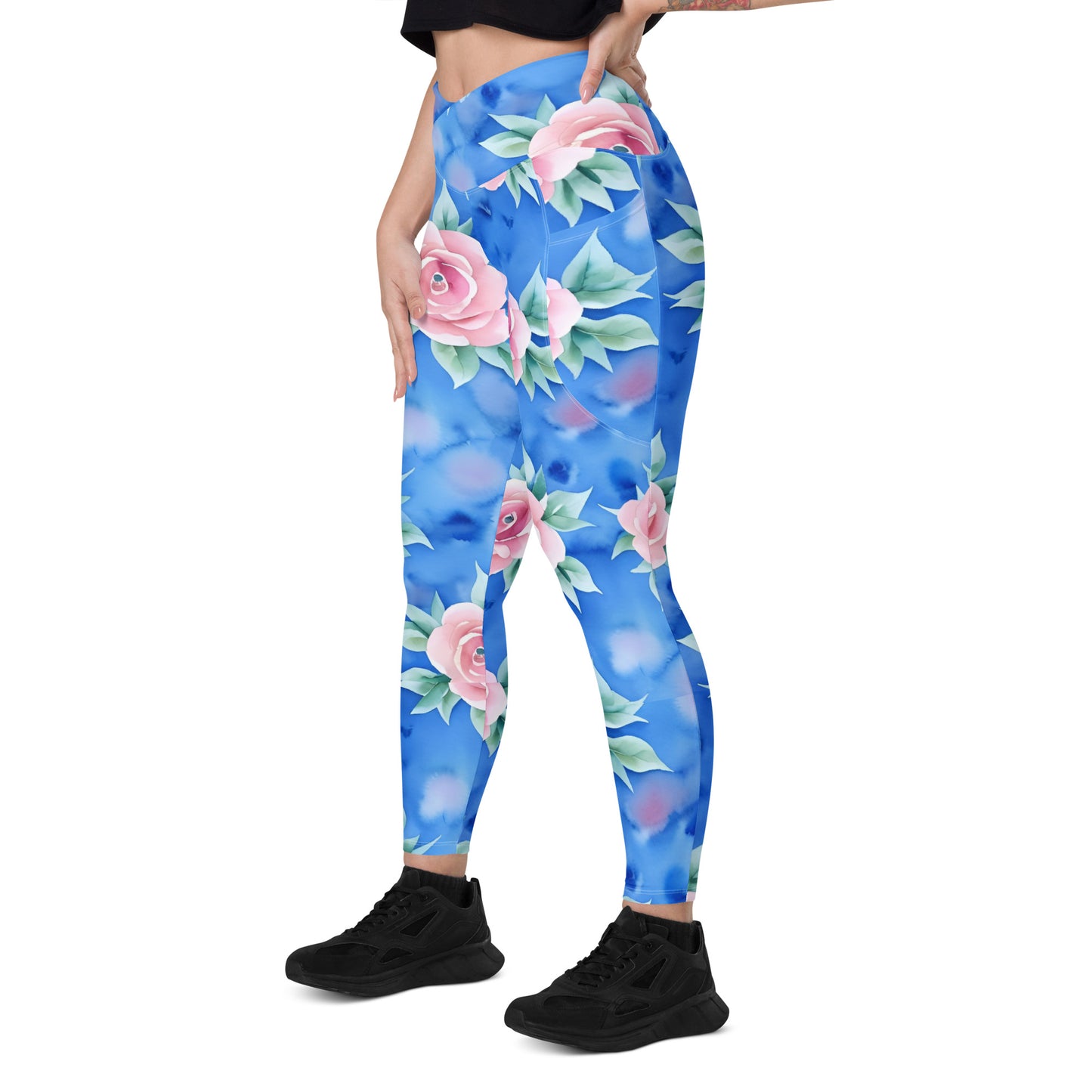 Crossover leggings with pockets
