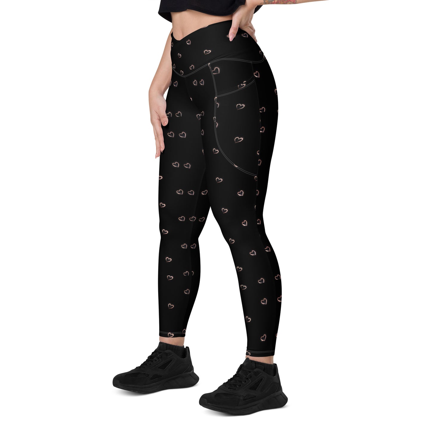 Crossover leggings with pockets